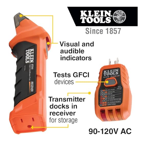 KLEIN TOOLS 80016Circuit Breaker Finder Tool Kit with Accessories, 2-Piece Set, Includes Cat. No. ET310 and Cat. No. 69411