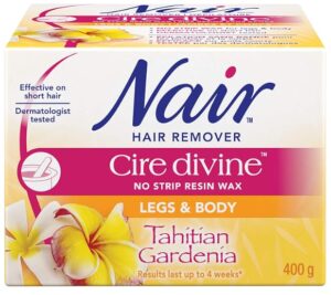 Nair Cire Divine Microwave No Strip Resin Wax for Legs & Body, Tahitian Gardenia, 400-g