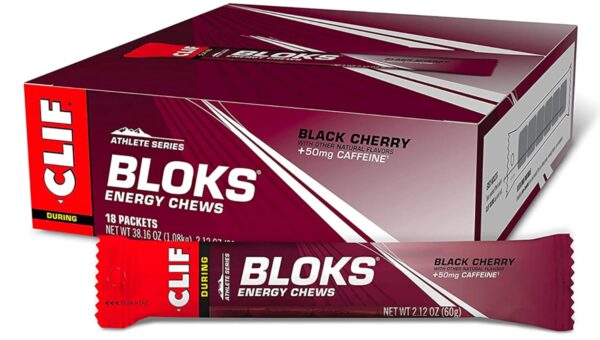 CLIF BLOKS - Energy Chews - Black Cherry - (2.1 Ounce Packet, 18 Count)