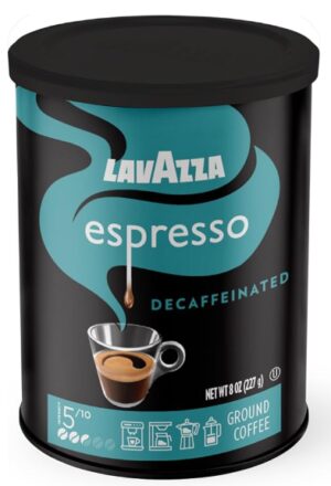 Lavazza Decaffeinated Espresso Ground Coffee, 8-Ounce Cans (Pack of 4)