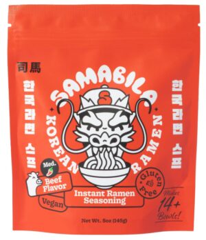 AMABILA Beef Instant Ramen Seasoning Powder - Gluten Free - Vegan - Medium Spicy - Premium Soup Powder - 5 o